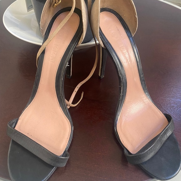 ALEXANDER MCQUEEN LEATHER AND SUEDE SANDALS - BLK & BEIGE - Picture 1 of 12